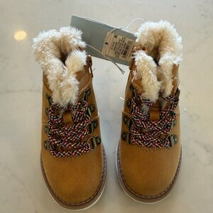 Toddler Boys' Reed Zipper Slip Combat Boots - Cat & Jack Leather size 6 New NWT